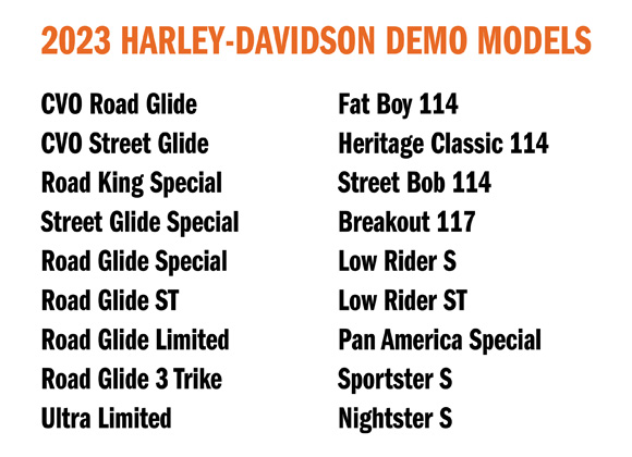 2023 Harley-Davidson Demo Models