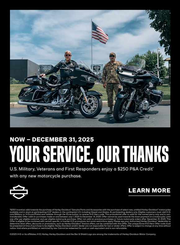 H-D Hero Offer: P&A Credit - Now thru December 31, 2025